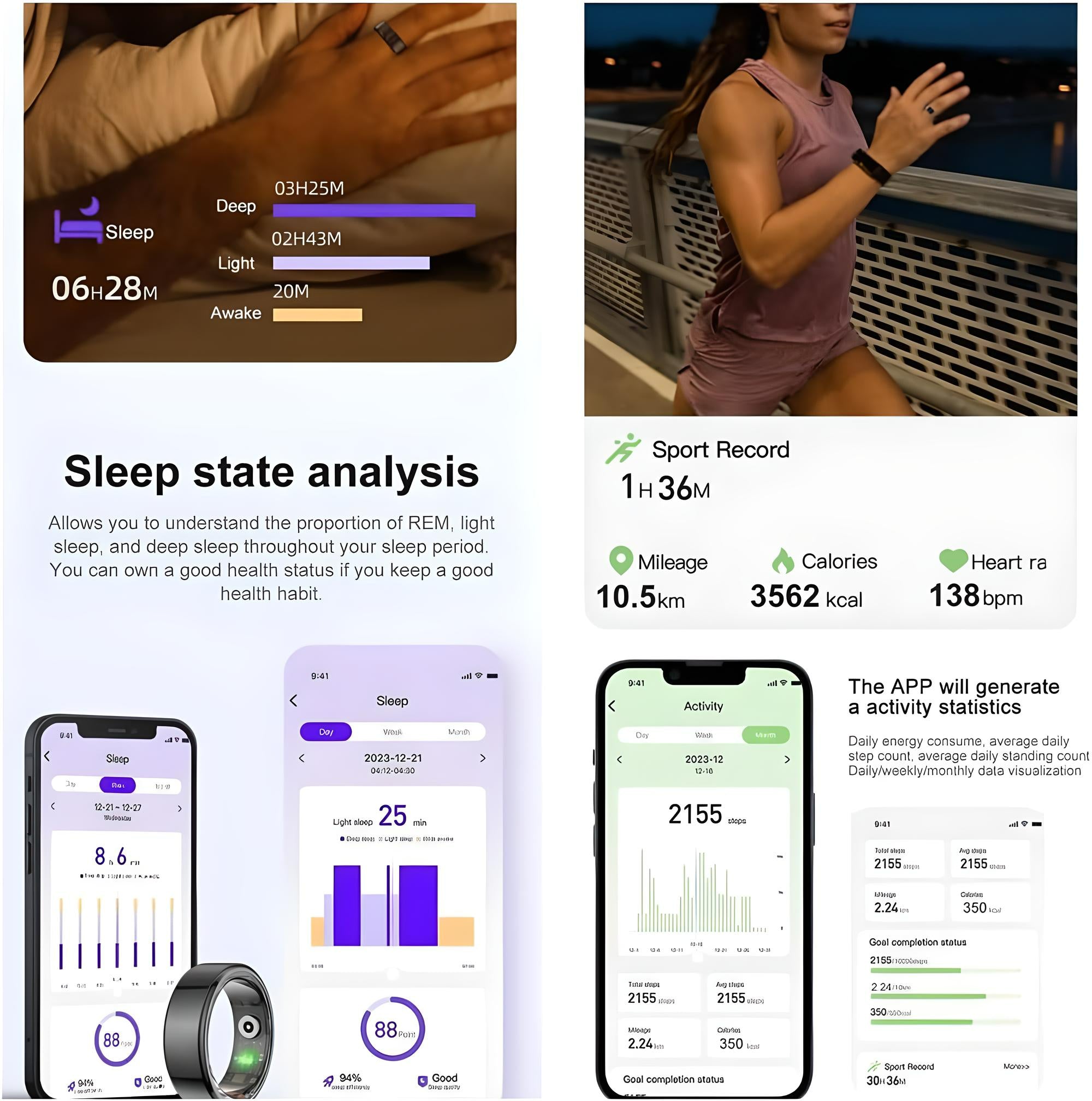 EDGE ACTIVITY SLEEP TRACKER STEPS high quality TAKEN CALORIES SLEEP ACTVTY